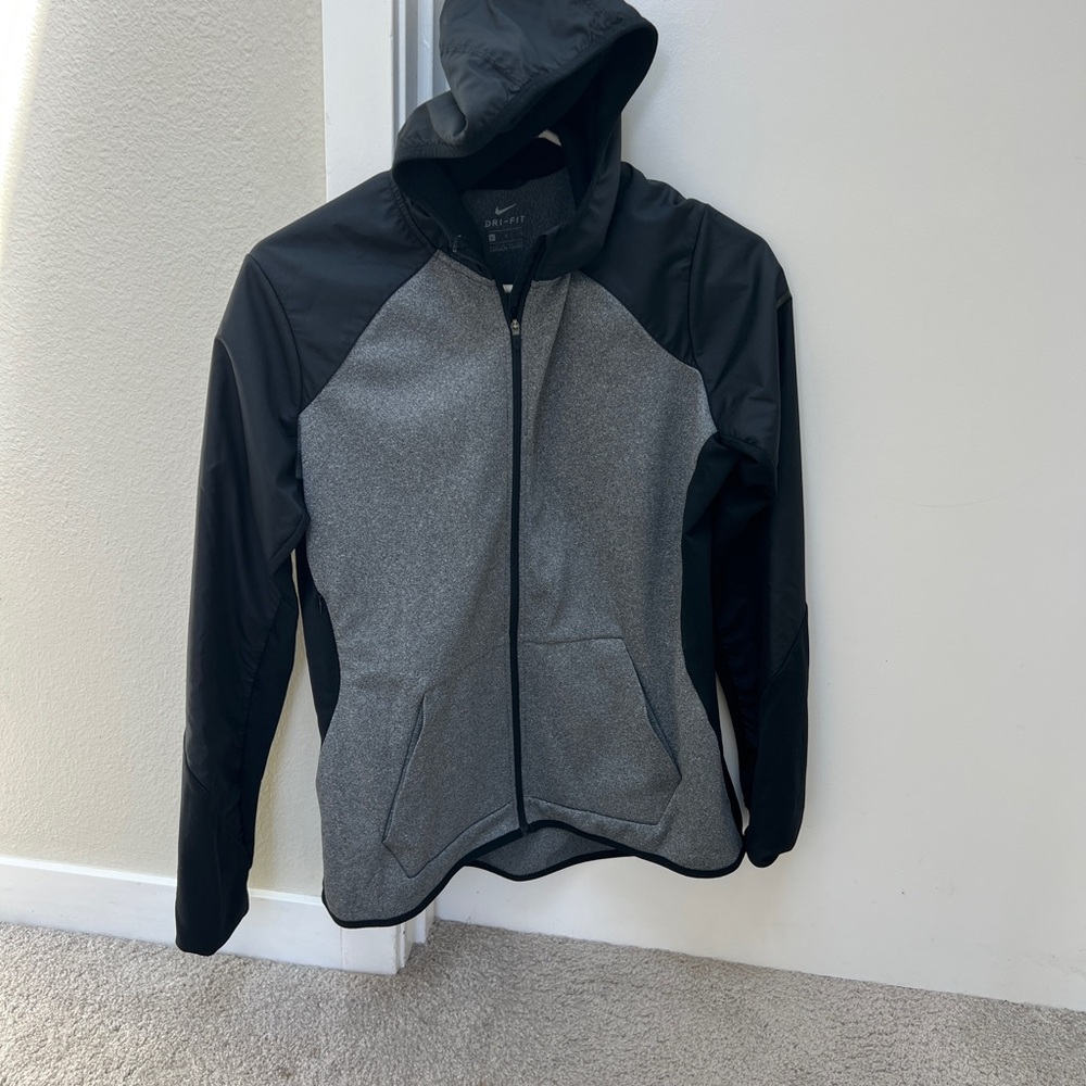 Nike Dri-FitBlack and Gray Hooded Jacket